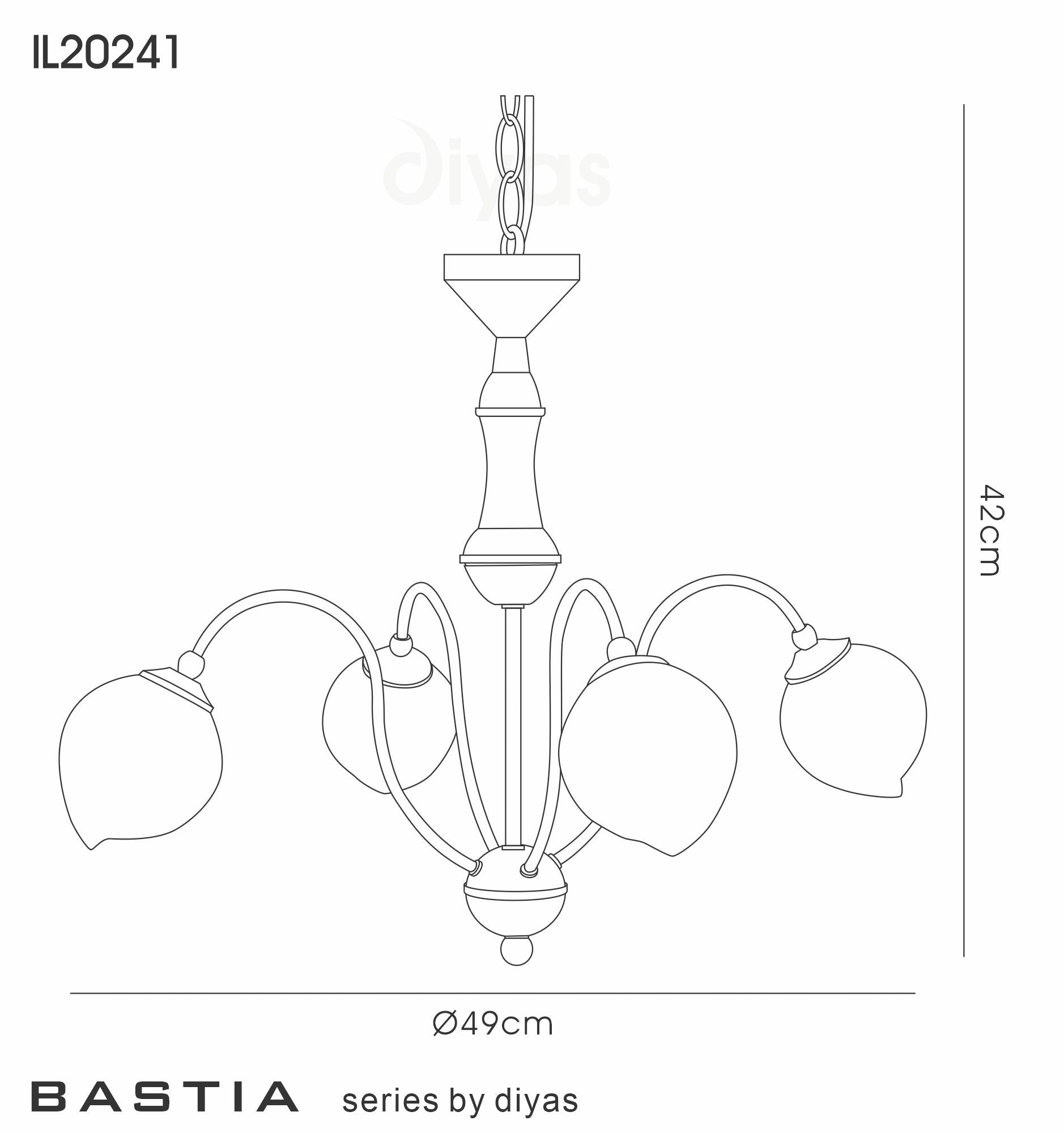 Diyas - Bastia 4 Light G9 Satin Gold Pendant (Diyas IL20241) - Luminosity Designs Ltd