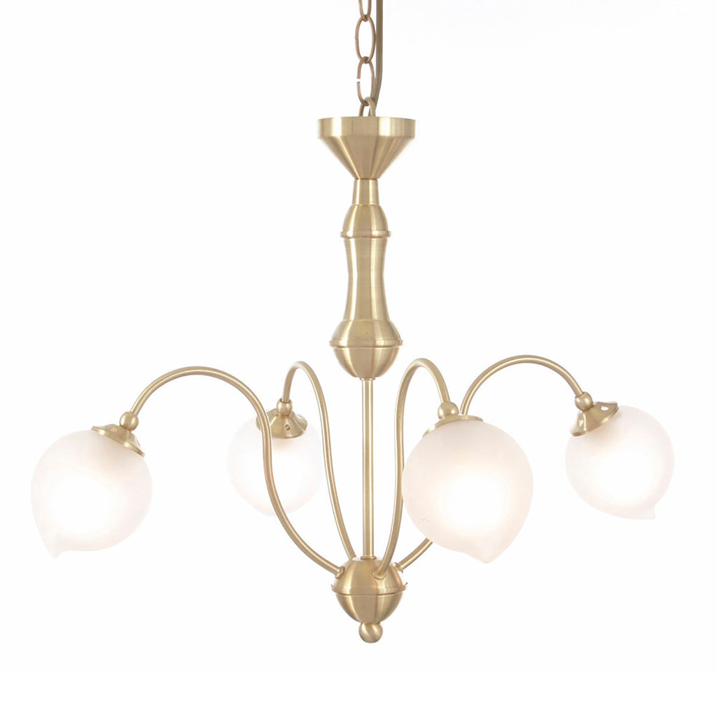 Diyas - Bastia 4 Light G9 Satin Gold Pendant (Diyas IL20241) - Luminosity Designs Ltd