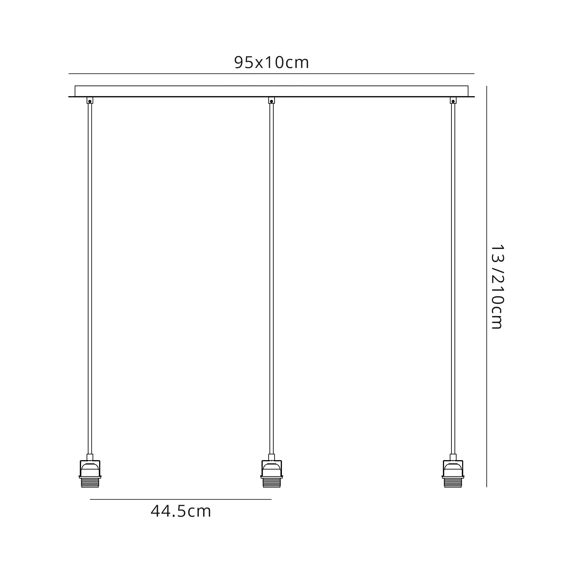 Deco - Baymont 3 Light Bar Fititng - Luminosity Designs Ltd