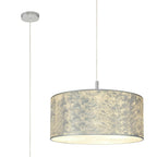 Deco - Baymont Polished Chrome 5 Light E27 Single Pendant With 60cm x 22cm Silver Leaf Shade - Luminosity Designs Ltd