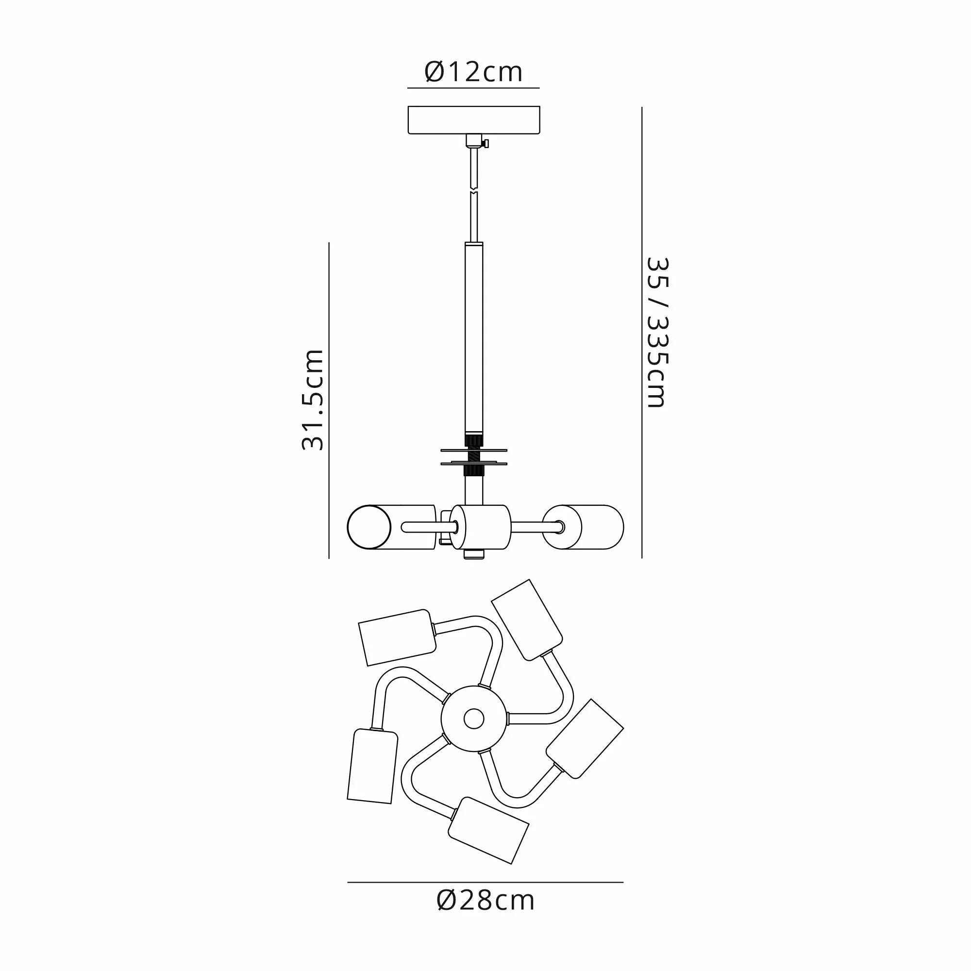 Deco - Baymont Polished Chrome 5 Light E27 Single Pendant With 60cm x 22cm Silver Leaf Shade - Luminosity Designs Ltd