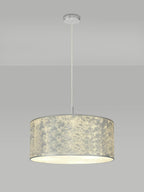 Deco - Baymont Polished Chrome 5 Light E27 Single Pendant With 60cm x 22cm Silver Leaf Shade - Luminosity Designs Ltd