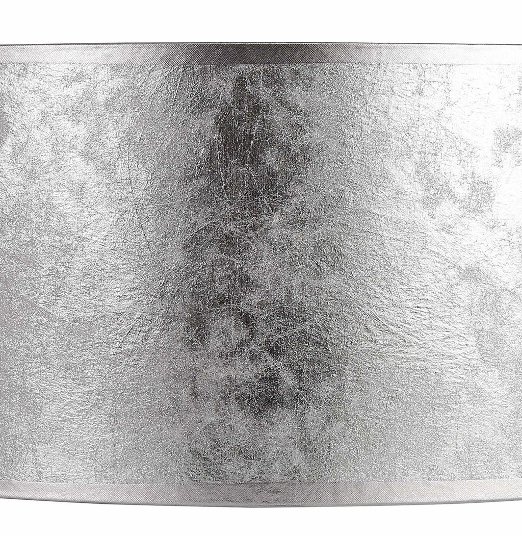 Deco - Baymont Polished Chrome 5 Light E27 Single Pendant With 60cm x 22cm Silver Leaf Shade - Luminosity Designs Ltd