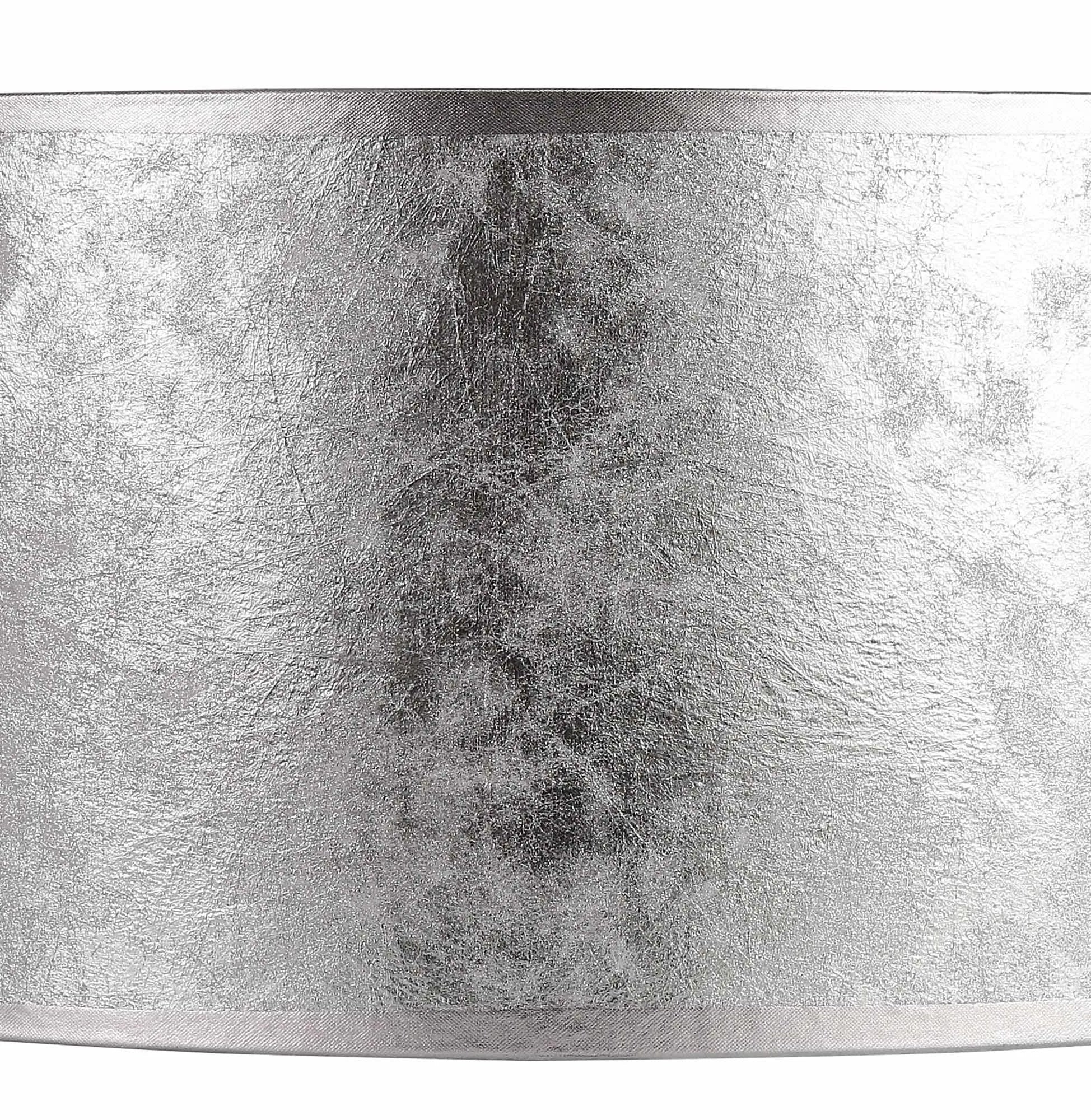 Deco - Baymont Polished Chrome 5 Light E27 Single Pendant With 60cm x 22cm Silver Leaf Shade - Luminosity Designs Ltd