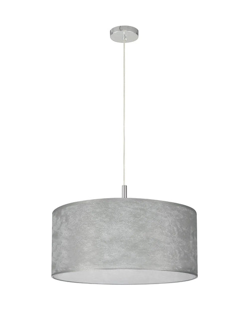 Deco - Baymont Polished Chrome 5 Light E27 Single Pendant With 60cm x 22cm Silver Leaf Shade - Luminosity Designs Ltd