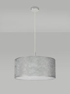 Deco - Baymont Polished Chrome 5 Light E27 Single Pendant With 60cm x 22cm Silver Leaf Shade - Luminosity Designs Ltd
