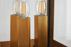 Belial Rectangular Post Lamp Large, 3 x E14, IP54, Satin Black And Gold Inner Frame Inserts Included