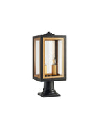 Belial Rectangular Post Lamp Small, 2 x E14, IP54, Satin Black And Gold Inner Frame Inserts Included (Copy)