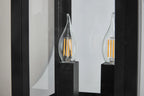 Belial Rectangular Post Lamp Small, 2 x E14, IP54, Satin Black And Gold Inner Frame Inserts Included (Copy)