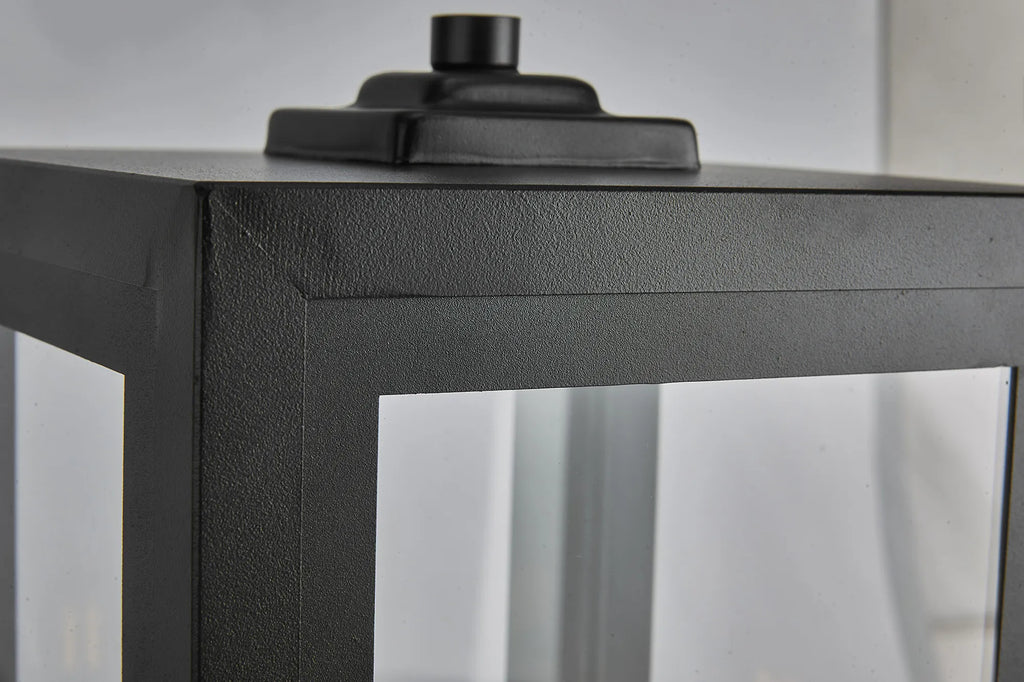 Belial Rectangular Post Lamp Small, 2 x E14, IP54, Satin Black And Gold Inner Frame Inserts Included (Copy)