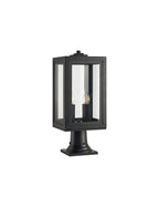 Belial Rectangular Post Lamp Small, 2 x E14, IP54, Satin Black And Gold Inner Frame Inserts Included (Copy)
