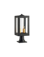 Belial Rectangular Post Lamp Small, 2 x E14, IP54, Satin Black And Gold Inner Frame Inserts Included (Copy)