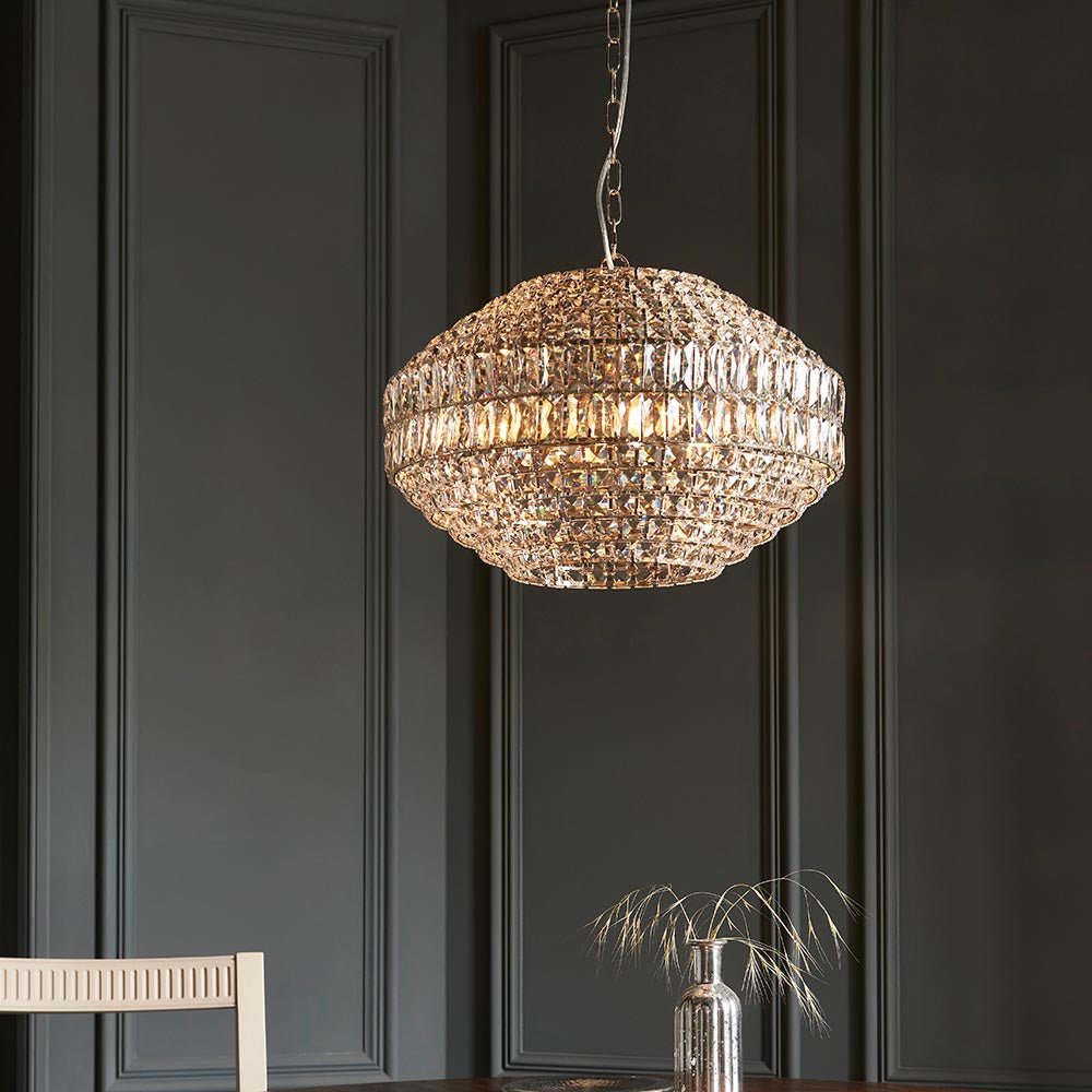 Luminosity Designs - Beatrice 5 Light Chrome and Crystal Ball Pendant - Luminosity Designs Ltd