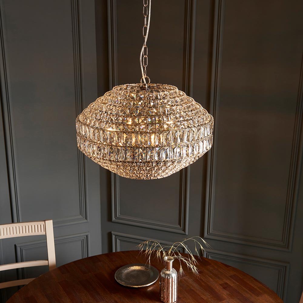 Luminosity Designs - Beatrice 5 Light Chrome and Crystal Ball Pendant - Luminosity Designs Ltd