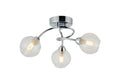Deco - Beatrix 36cm Round Flush Ceiling Light, 3 x G9, Polished Chrome/Clear Glass - Luminosity Designs Ltd