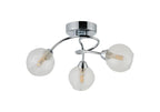 Deco - Beatrix 36cm Round Flush Ceiling Light, 3 x G9, Polished Chrome/Clear Glass - Luminosity Designs Ltd