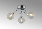 Deco - Beatrix 36cm Round Flush Ceiling Light, 3 x G9, Polished Chrome/Clear Glass - Luminosity Designs Ltd