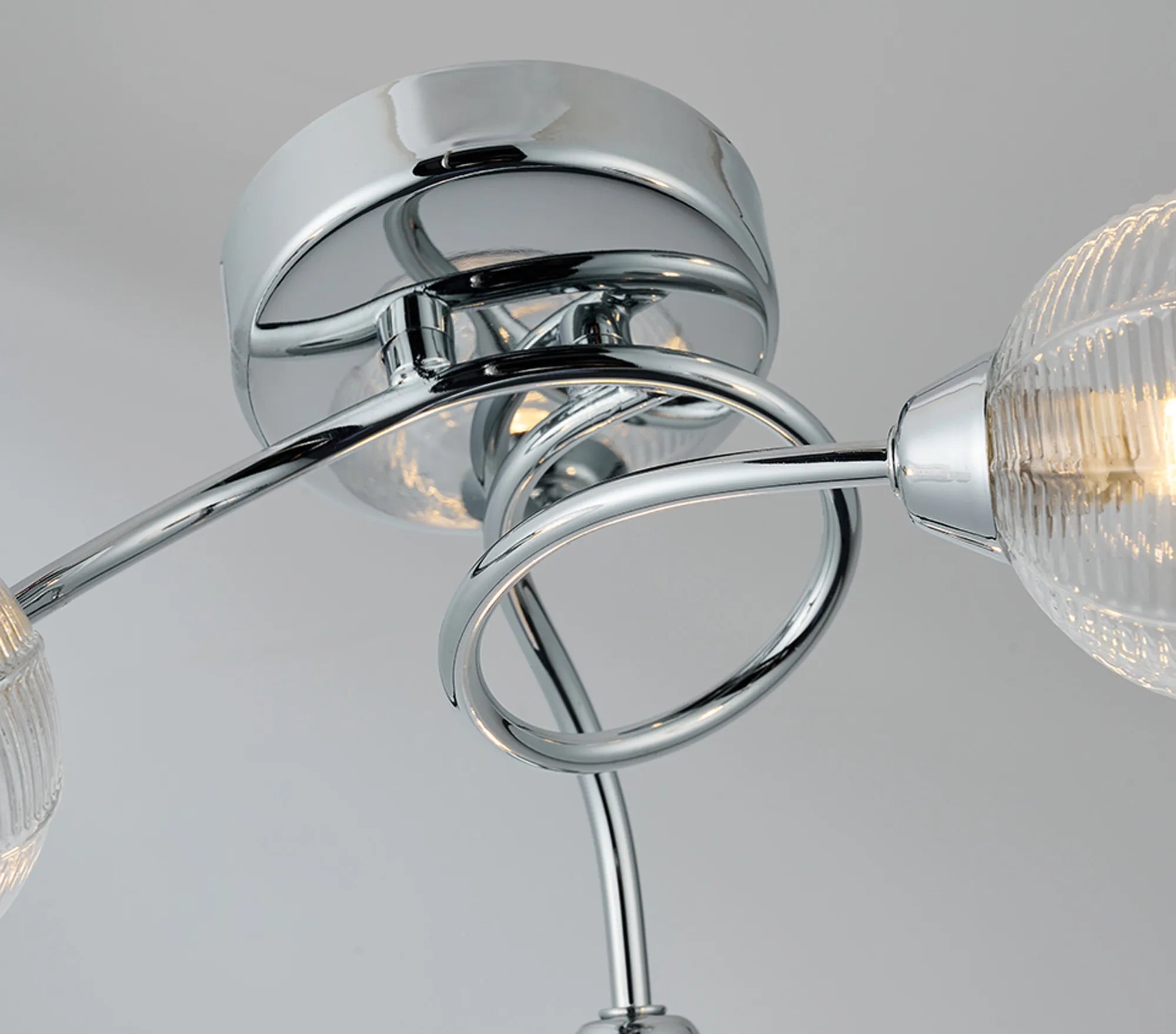 Deco - Beatrix 36cm Round Flush Ceiling Light, 3 x G9, Polished Chrome/Clear Glass - Luminosity Designs Ltd