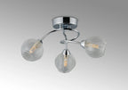 Deco - Beatrix 36cm Round Flush Ceiling Light, 3 x G9, Polished Chrome/Clear Glass - Luminosity Designs Ltd