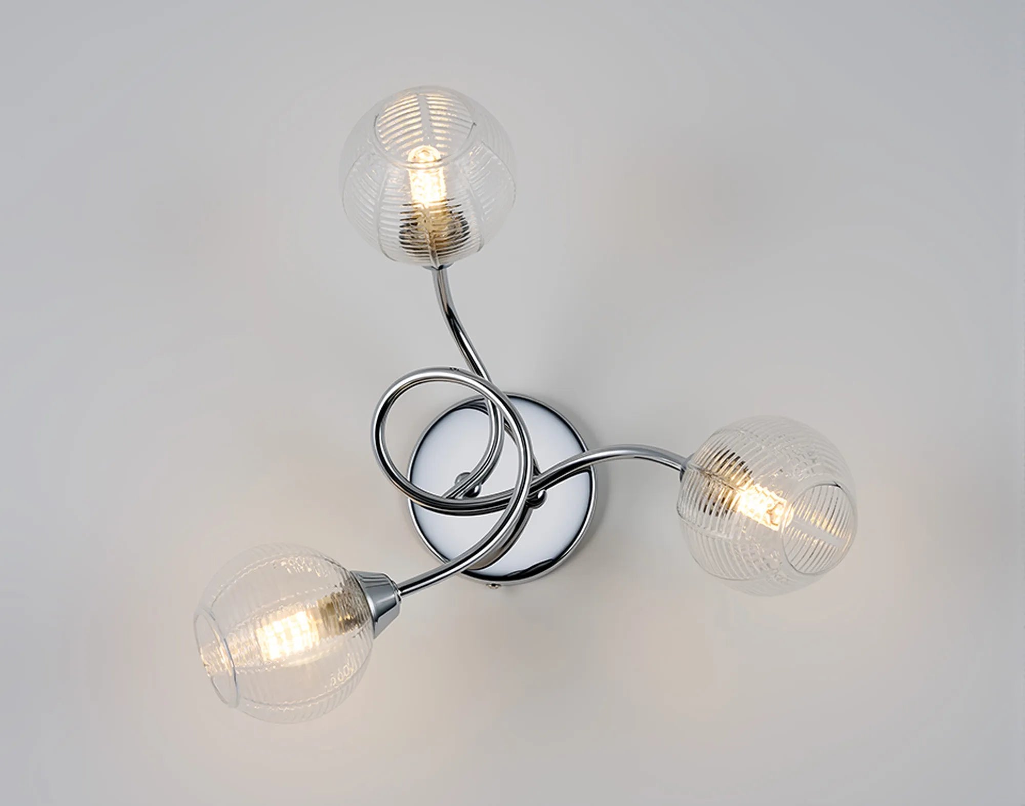 Deco - Beatrix 36cm Round Flush Ceiling Light, 3 x G9, Polished Chrome/Clear Glass - Luminosity Designs Ltd