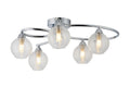 Deco - Beatrix Flush Ceiling Light, 5 x G9, Polished Chrome/Clear Glass - Luminosity Designs Ltd