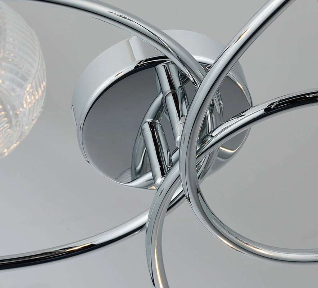 Deco - Beatrix Flush Ceiling Light, 5 x G9, Polished Chrome/Clear Glass - Luminosity Designs Ltd