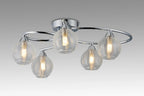 Deco - Beatrix Flush Ceiling Light, 5 x G9, Polished Chrome/Clear Glass - Luminosity Designs Ltd