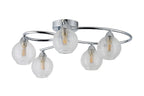 Deco - Beatrix Flush Ceiling Light, 5 x G9, Polished Chrome/Clear Glass - Luminosity Designs Ltd
