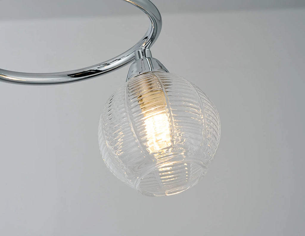 Deco - Beatrix Flush Ceiling Light, 5 x G9, Polished Chrome/Clear Glass - Luminosity Designs Ltd