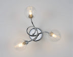 Beatrix 36cm Round Flush Ceiling Light, 3 x G9, Polished Chrome/Clear Glass