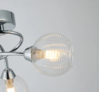 Beatrix 36cm Round Flush Ceiling Light, 3 x G9, Polished Chrome/Clear Glass