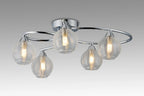 Beatrix Flush Ceiling Light, 5 x G9, Polished Chrome/Clear Glass