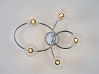 Beatrix Flush Ceiling Light, 5 x G9, Polished Chrome/Clear Glass