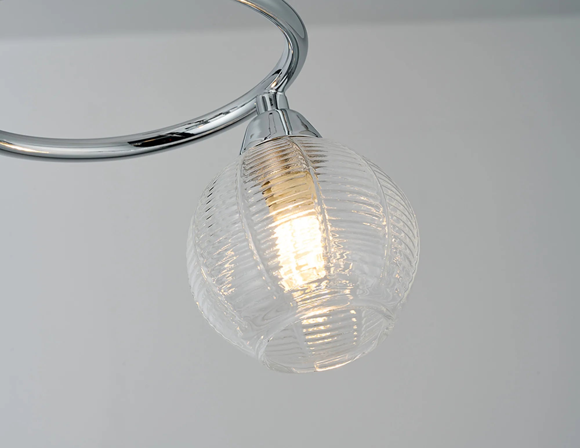 Beatrix Flush Ceiling Light, 5 x G9, Polished Chrome/Clear Glass