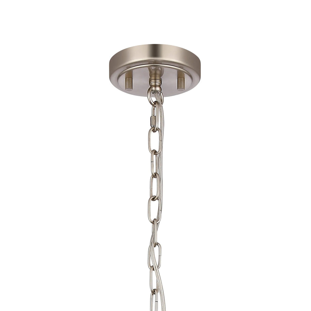 Luminosity Designs - Belait Fluted Ribbed Glass Pendant, 1 x E27, Metal/Clear Glass - Luminosity Designs Ltd