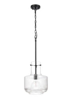 Luminosity Designs - Belait Fluted Ribbed Glass Pendant, 1 x E27, Metal/Clear Glass - Luminosity Designs Ltd