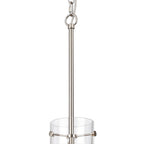 Luminosity Designs - Belait Fluted Ribbed Glass Pendant, 1 x E27, Metal/Clear Glass - Luminosity Designs Ltd