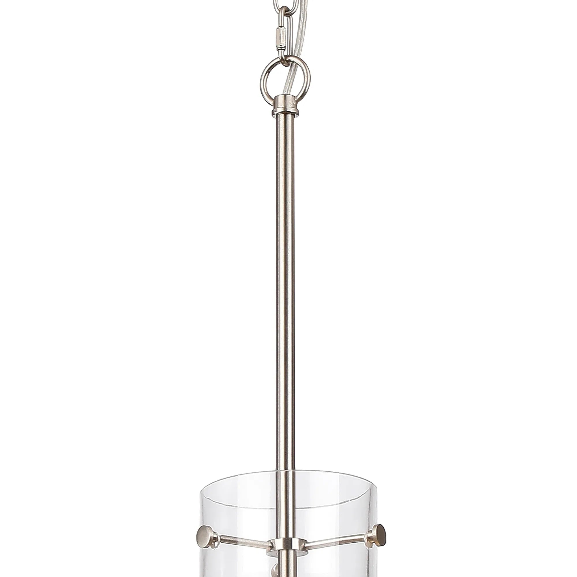 Luminosity Designs - Belait Fluted Ribbed Glass Pendant, 1 x E27, Metal/Clear Glass - Luminosity Designs Ltd