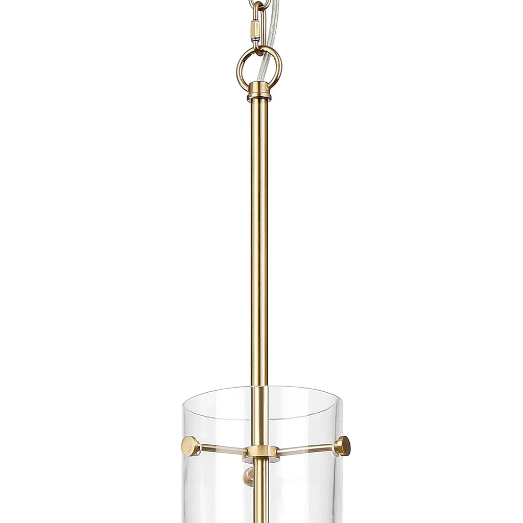 Luminosity Designs - Belait Fluted Ribbed Glass Pendant, 1 x E27, Metal/Clear Glass - Luminosity Designs Ltd
