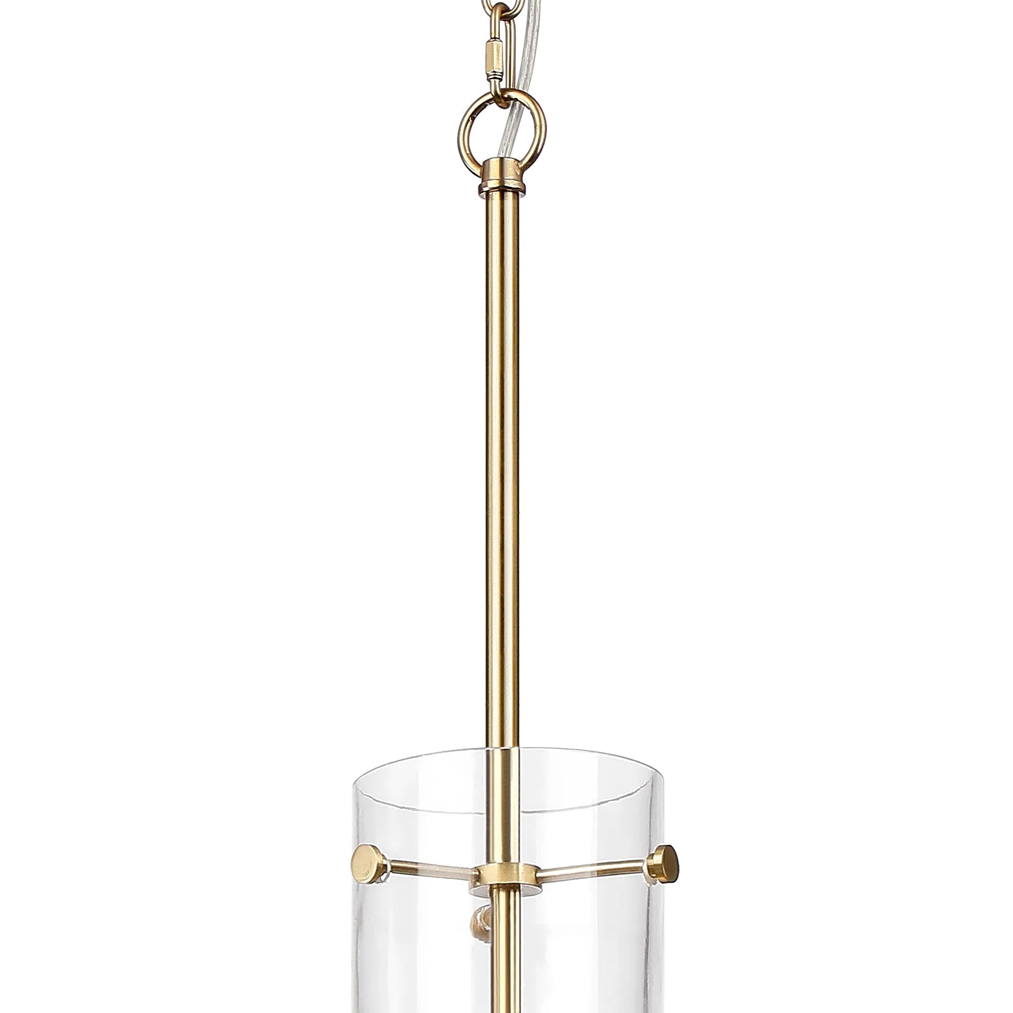 Luminosity Designs - Belait Fluted Ribbed Glass Pendant, 1 x E27, Metal/Clear Glass - Luminosity Designs Ltd