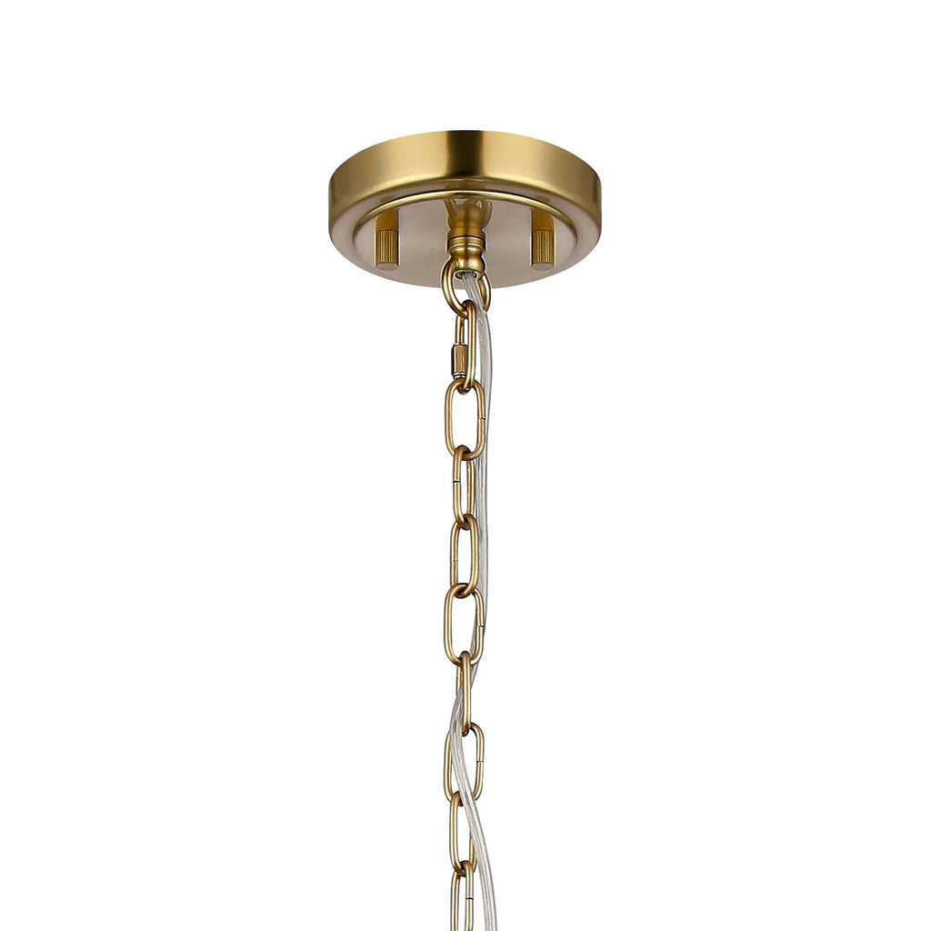 Luminosity Designs - Belait Fluted Ribbed Glass Pendant, 1 x E27, Metal/Clear Glass - Luminosity Designs Ltd