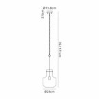Luminosity Designs - Belait Fluted Ribbed Glass Pendant, 1 x E27, Metal/Clear Glass - Luminosity Designs Ltd