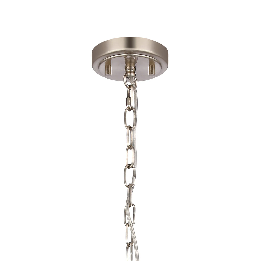 Belait Fluted Ribbed Glass Pendant, 1 x E27, Metal/Clear Glass