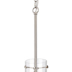 Belait Fluted Ribbed Glass Pendant, 1 x E27, Metal/Clear Glass