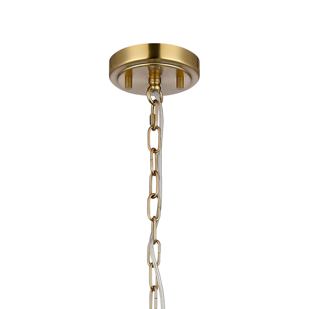 Belait Fluted Ribbed Glass Pendant, 1 x E27, Metal/Clear Glass