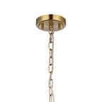 Belait Fluted Ribbed Glass Pendant, 1 x E27, Metal/Clear Glass