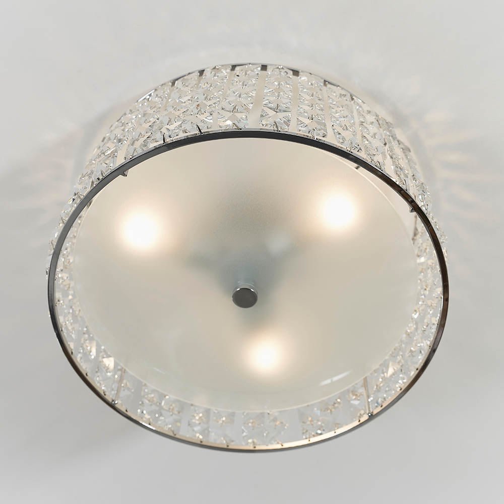 Endon - Belfont 3 Light Flush Bathroom Ceiling Light in Chrome and Crystal, 3x G9 (Endon 61252) - Luminosity Designs Ltd