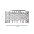 Oaks Lighting - Belfort Medium Non Electric Pendant Drum Shade in Matt Black Metalwork With Rattan Detailing (Copy) - Luminosity Designs Ltd
