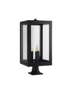 Luminosity Designs Ltd - Belial Rectangular Post Lamp Large, 3 x E14, IP54, Satin Black And Gold Inner Frame Inserts Included - Luminosity Designs Ltd