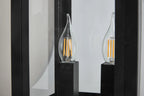 Luminosity Designs Ltd - Belial Rectangular Post Lamp Small, 2 x E14, IP54, Satin Black And Gold Inner Frame Inserts Included (Copy) - Luminosity Designs Ltd